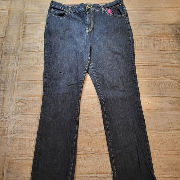 ROCA WEAR SIMONE STRAIGHT LEG JEANS Juniors SZ 13 EMBELLISHED POCKETS - Picture 1 of 10
